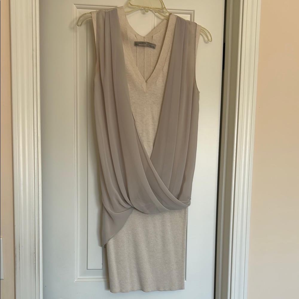 Elegant Sleeveless Beige Dress by All Saints